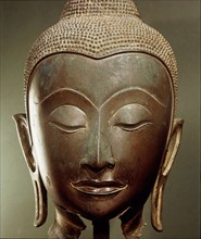 A head of a Buddha in the style of the Ayuthya School
