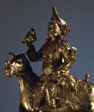 Statue of black Guhyatana, one of the twelve Jambhalas (Vaisravanas)