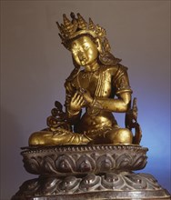A statue, possibly of Vajradhara, the Supreme Buddha