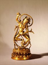 A statue of a dancing Dakini, possibly Vajravarahi, female partner of a Heruka, and personification of intense passion
