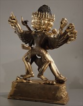 A yab yum icon of the Yi dam Hevajra (Eternal Thunderbolt) with his consort, who symbolises wisdom