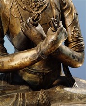 Detail of a statue of Vajradhara, the Supreme Buddha