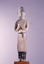 Painted tomb model of a male figure