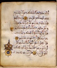 A page from a Koran written in the characteristic script of the Maghrib