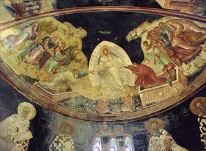 This fresco painting of the Harrowing of Hell, Anastasis, is in the apse of the large side chapel of the Kariye Djami which Theodore Metochites had built on to the church in the early 14th century