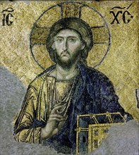 This mosaic of the enthroned Christ is in the South Gallery of the Hagia Sophia, Istanbul