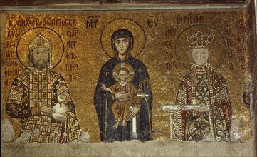 Mosaic in the south gallery of Hagia  Sophia, Istanbul