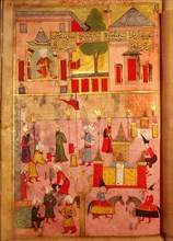 Page from the Sahansahname, a chronicle of Ottoman Sultans, written by Loqman, probably illustrated by Nakkas Osman