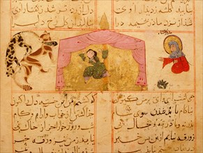 Scene from the only known illustrated manuscript of the poem, the Romance of Varqa and Gulshah, by Urwa b