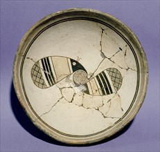 Pottery bow painted with insects