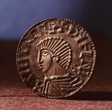 Silver penny of Sithrick of Dublin imitating the Long Cross penny of Ethelred II