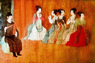 The Night Revelry of Han Xizai, by Gu Hongzhong the court painter sent by his suspicious monarch to spy on Han and to make a record of Hans licentious behaviour