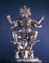 The exotic form of Ganapati with the primary head in the form of the elephant headed Ganesha supported by a monkey goddess enganged in fellatio