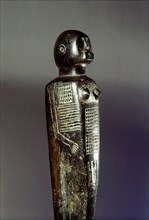 An anthropomorphic soapstone carving said to be from the ancient site of Great Zimbabwe