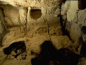 View of inside of burial chambers at Pantalica