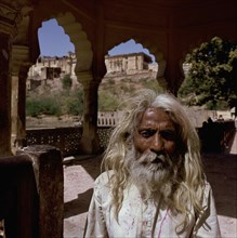 An Indian gentleman photographed near the city of Jodhpur, Rajastan