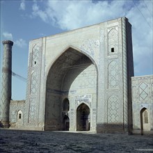 One of the three madrasas of the Registan, the ancient market square of Samarkand