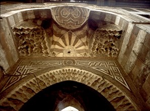 Detail of decoration from the mosque of al-Ishaqi, a multi purpose building including a prayer area, students' lodgings, a public drinking fountain, a Qu'ran school and the tomb of the founder