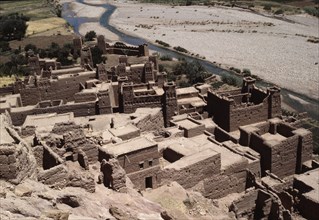Ait Ben Haddou a striking example of a "ksar", a fortified city composed of earthen buildings surrounded by high defensive walls
