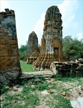 Ruins of a temple which were part of the Ayutthaya, a Siamese kingdo that existed from 1351 - 1767