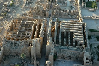 Aerial view of Karnak showing the 2nd Pylon and the Great Hypostyle Hall