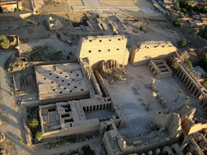 Aerial view of Karnak showing the 1st Pylon, the forecourt and the 2nd Pylon