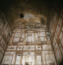The decoration in one of the rooms in the Golden House 'Domus Aurea', of Nero