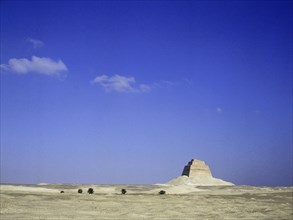 The inner core of the pyramid of Meidum, surrounded by the debris of its collapsed outer covering