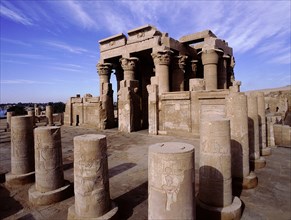 View of the double temple, dedicated to the crocodile god Sobek and Horus ( Haroeris, 'Horus the Elder' ) at Kom Ombo