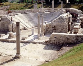 View of the auditorium of Kom Al-Dikka, the Roman theatre at Alexandria, probably built in the 3rd century AD, with later modifications