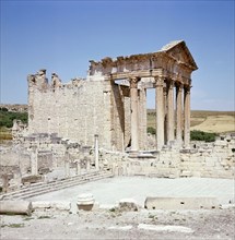 The ruins of Dougga, a small Roman town in North Africa which flourished in the 2nd-3rd centuries AD
