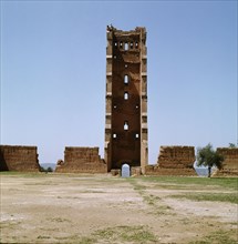 The minaret of the ruined mosque of al-Mansura