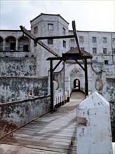 Elmina Castle was built by the Portuguese in 1482 and used by them and later by Dutch and English traders as a base for dealing in slaves, gold and imported European products
