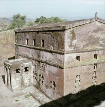 One of the churches hewn from the living rock at Lalibela
