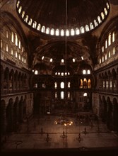 The interior of Hagia Sophia, Istanbul