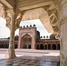 The courtyard of the Jami Masjid at Fatehpur Sikri seen from the tomb of Shaikh Salim Chisti