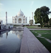 The Taj Mahal, built by Shah Jahan in memory of his wife Mumtaz Mahal