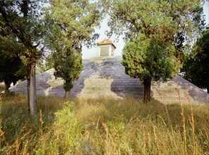 The tomb of the Emperor Shao Hao on the 'Hill of 10,000 Stones', the only pyramid tomb in China