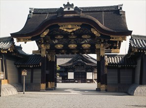 The karahafu - gabled gate - of the Ninomaru compound of Nijo Castle