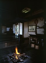 Interior of a house used by a ninja, with secret storage places for weapons concealed under the raised floor