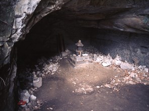 A cave at the Hojo ancestral cemetery at Tosho-ji temple