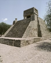 Small, Aztec period temple pyramid known as Santa Cecilia Acatitlan