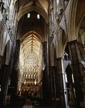 The South Transept, Westminster Abbey and the stained glass rose window