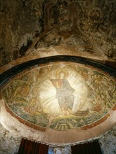 Mosaic in the apse of the early Macedonian style church of Ossios David at Thessaloniki