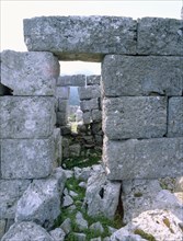 View of the fortification wall of the fort at Phyle, north-west of Athens