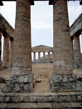 Detail from the Doric colonnade from the temple at Segesta