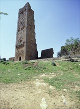 The minaret of the ruined mosque of al-Mansura