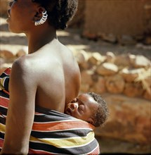 A Dogon woman and her child