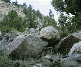 Rock engraving at Wind River Basin, Wyoming