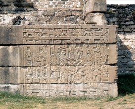 Relief from the south ball court at El Tajin, panel 6